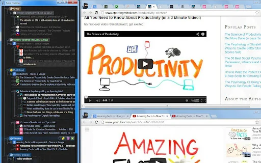 Tabs Outliner डाउनलोड करें – बेहतरीन टैब और सेशन मैनेजर - Screenshot 1