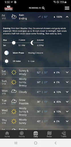 WWBT First Alert Weather डाउनलोड करें – सटीक मौसम अपडेट पाएं - Screenshot 3