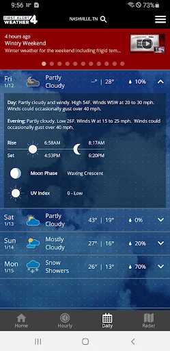 WSMV 4 FIRST ALERT Weather डाउनलोड करें – सटीक मौसम अपडेट - Screenshot 3