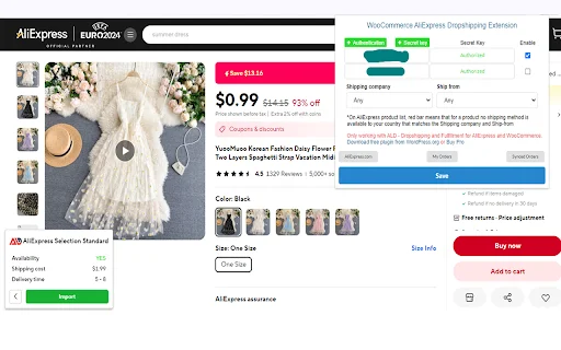 WooCommerce AliExpress Dropshipping Extension डाउनलोड करें – आसान ड्रॉपशिपिंग - Screenshot 2