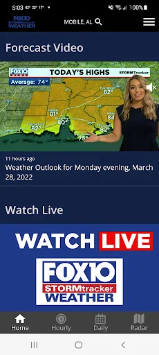 FOX10 Weather Mobile Alabama डाउनलोड करें – सटीक मौसम अपडेट - Screenshot 2