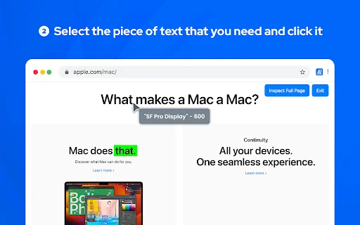 What Font Chrome Extension डाउनलोड करें – वेब पेज फॉन्ट पहचानें - Screenshot 2