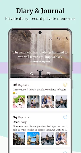 Diary Up: Locked Journal Notes डाउनलोड करें – सुरक्षित और निजी डायरी - Screenshot 1