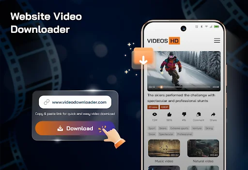 Video Downloader: Video Player डाउनलोड करें – सभी वीडियो ऑफलाइन देखें - Screenshot 1