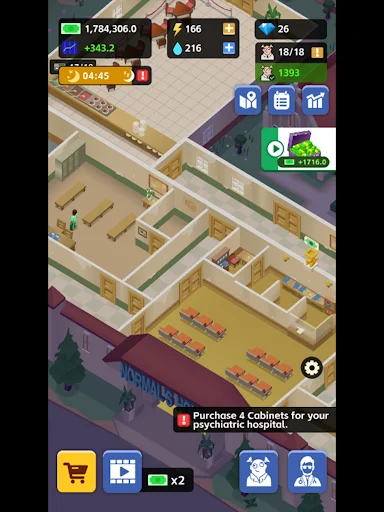 IDLE MAD HOUSE TYCOON डाउनलोड करें – क्रेज़ी हॉस्पिटल गेम - Screenshot 14
