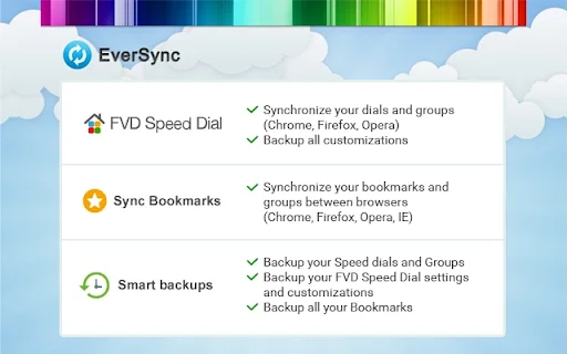 EverSync डाउनलोड करें – ब्राउज़र बुकमार्क और स्पीड डायल सिंक करें - Screenshot 1