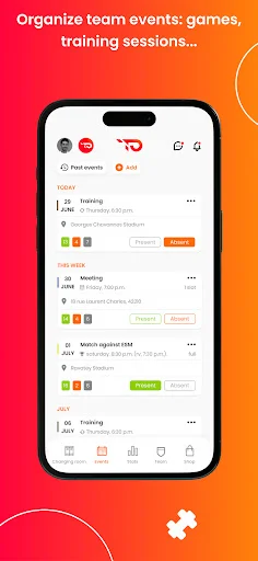 TeamPulse डाउनलोड करें – स्पोर्ट्स टीम और क्लब मैनेजमेंट ऐप - Screenshot 2