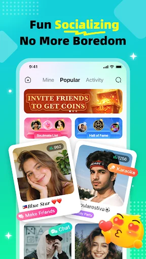 InParty डाउनलोड करें – दोस्तों के साथ ग्रुप वॉयस चैट और फन पार्टी - Screenshot 1
