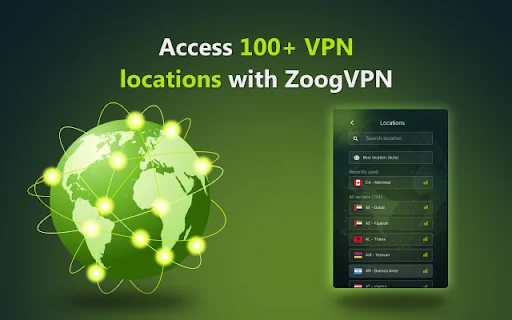 ZoogVPN Chrome के लिए डाउनलोड करें – सुरक्षित और तेज़ VPN - Screenshot 3