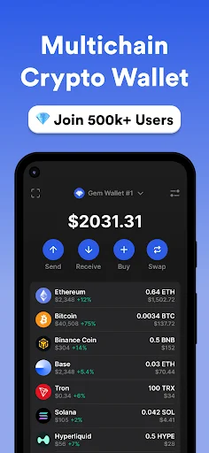 Gem Wallet डाउनलोड करें – सुरक्षित क्रिप्टो और बिटकॉइन वॉलेट - Screenshot 4