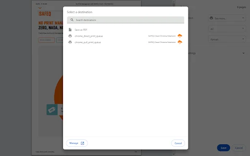 SAFEQ Cloud Chrome Extension डाउनलोड करें – सुरक्षित प्रिंटिंग - Screenshot 4