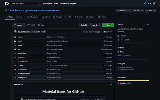 Material Icons for GitHub डाउनलोड करें – VS Code स्टाइल आइकन - Screenshot 1