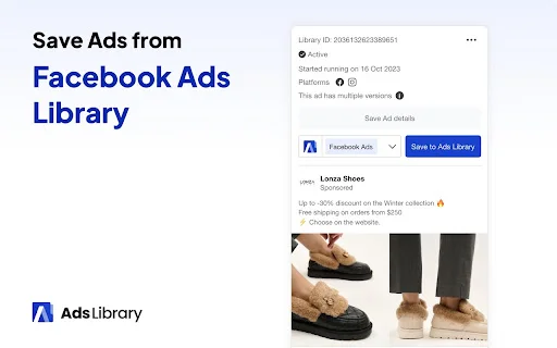 Ad Library एक्सटेंशन डाउनलोड करें – Facebook और Instagram विज्ञापन सेव करें - Screenshot 3