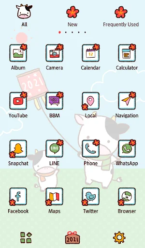 Year of the Ox Theme डाउनलोड करें – प्यारा ज़ोडियक आर्ट और आइकॉन - Screenshot 3