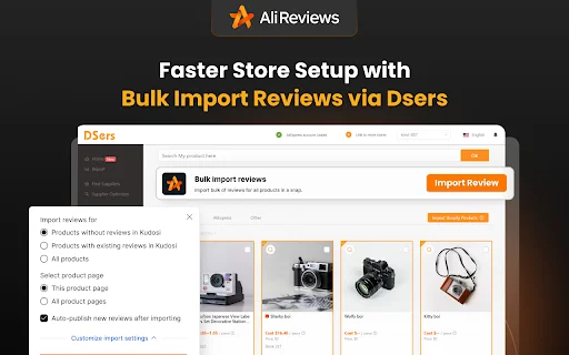 Ali Reviews डाउनलोड करें – Temu और eBay से कस्टमर रिव्यू इम्पोर्ट करें - Screenshot 4