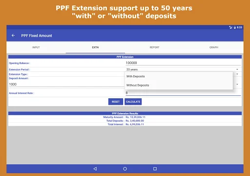 Financial Calculator India Pro डाउनलोड करें – भारतीय वित्तीय गणनाएँ - Screenshot 24