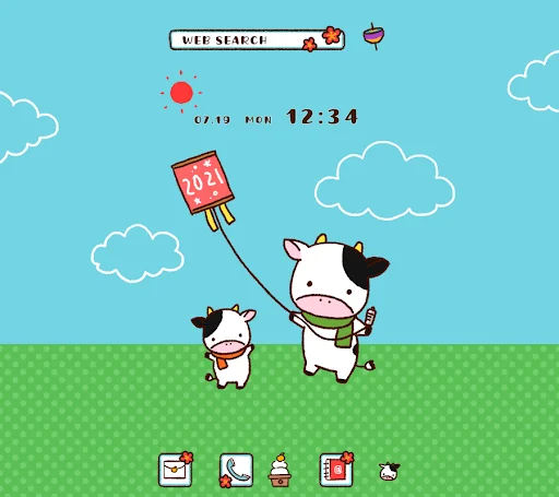 Year of the Ox Theme डाउनलोड करें – प्यारा ज़ोडियक आर्ट और आइकॉन - Screenshot 1