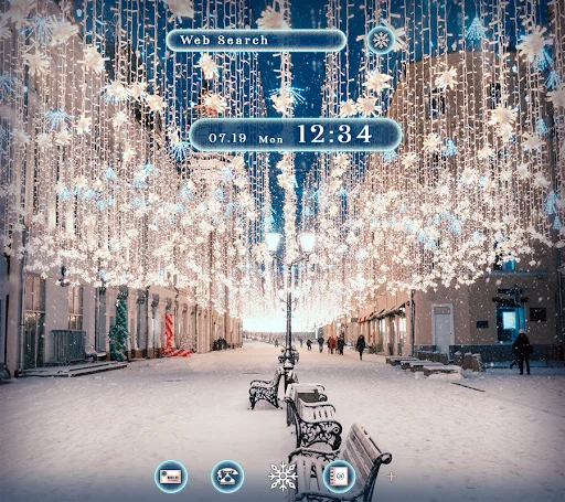 Xmas Lights Theme डाउनलोड करें – शानदार विंटर वॉलपेपर और आइकन - Screenshot 1