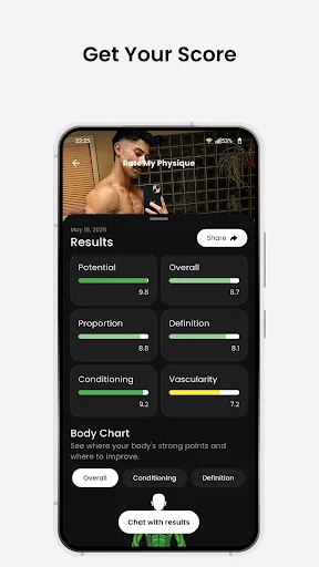 Rate My Physique डाउनलोड करें – अपना बॉडी ट्रांसफॉर्मेशन ट्रैक करें - Screenshot 2