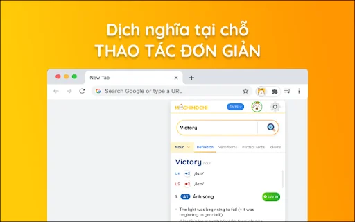 Mochi Dictionary Extension डाउनलोड करें – सबसे तेज़ शब्दकोश और शब्दावली ऐप - Screenshot 2