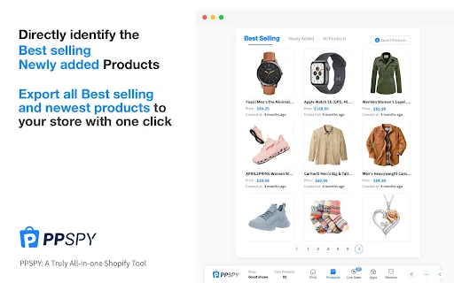 PPSPY डाउनलोड करें: Shopify स्टोर एनालिटिक्स और ड्रॉपशिपिंग टूल - Screenshot 2