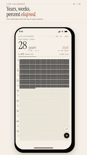 Life Calendar डाउनलोड करें – अपने जीवन के हर सप्ताह को ट्रैक करें - Screenshot 4