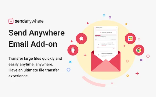 Send Anywhere For Gmail डाउनलोड करें – बड़ी फाइलें आसानी से भेजें - Screenshot 1