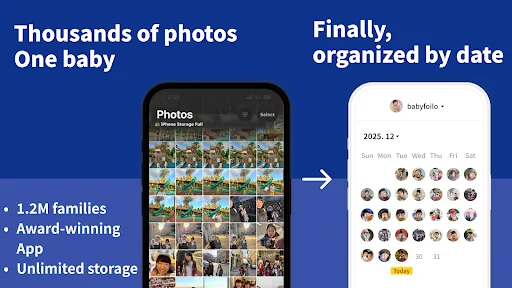 Babyfolio – Family Album: अपने बच्चे की यादें सहेजें और साझा करें - Screenshot 1