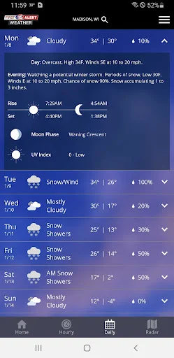 WMTV15 First Alert Weather डाउनलोड करें – सटीक लाइव मौसम अपडेट - Screenshot 3