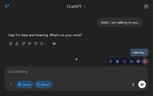 VoiceWave डाउनलोड करें: ChatGPT और AI के लिए सर्वश्रेष्ठ वॉयस कंट्रोल - Screenshot 1