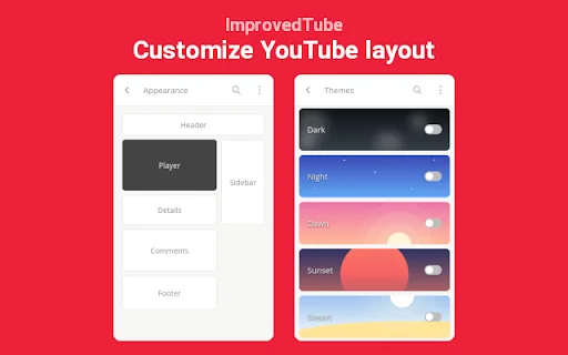 Improve YouTube! एक्सटेंशन डाउनलोड करें – YouTube को बेहतर और स्मार्ट बनाएं - Screenshot 1