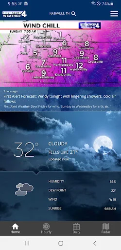 WSMV 4 FIRST ALERT Weather डाउनलोड करें – सटीक मौसम अपडेट - Screenshot 1