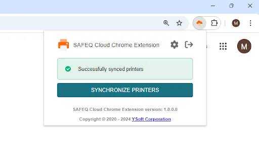 SAFEQ Cloud Chrome Extension डाउनलोड करें – सुरक्षित प्रिंटिंग - Screenshot 3