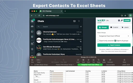 WAXP – WhatsApp कांटेक्ट्स एक्सपोर्टर डाउनलोड करें | बेस्ट टूल - Screenshot 1