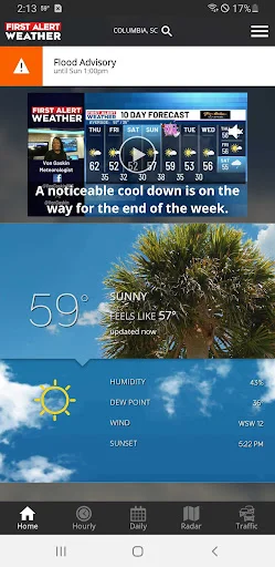 WIS News 10 FirstAlert Weather डाउनलोड करें – सटीक मौसम अपडेट - Screenshot 1