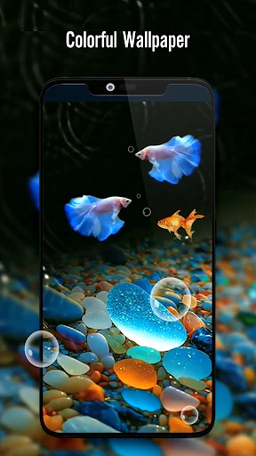 Fish On Screen 3D Wallpaper डाउनलोड करें – बेहतरीन लाइव वॉलपेपर - Screenshot 3