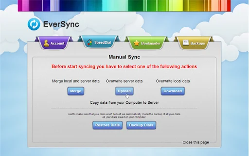 EverSync डाउनलोड करें – ब्राउज़र बुकमार्क और स्पीड डायल सिंक करें - Screenshot 3